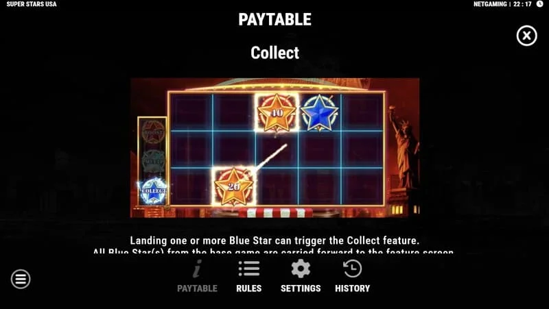 Super Stars USA - активирање на функцијата Collect